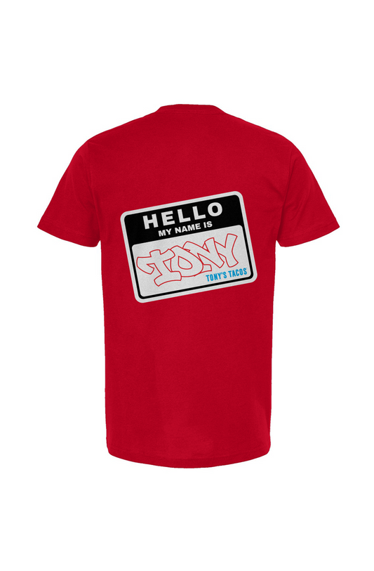 Hello, My Name is Tony T-shirt RED